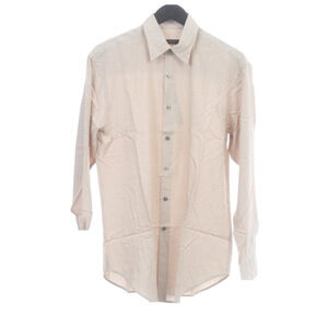 Donna Karan Small Camel Draped Microfiber Button Down Dress Shirt NWT MSRP $120